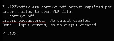 PDFTK cannot repair the corrupt PDF